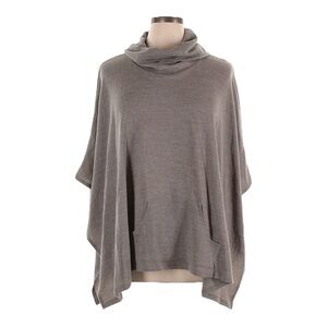 Robert Kitchen Canada Poncho Sweater Size XL NWT Taupe Comfy Stretch Neutral